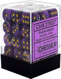 Purple / Gold: Vortex 36d6 12mm Dice Block Set CHX 27837