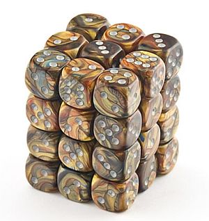 Gold / Silver: Lustrous 36d6 12mm Dice Block CHX 27893