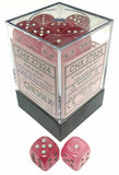 Pink / Silver: Ghostly Glow 36d6 12mm Dice Block CHX 27924