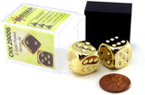 Gold Plated d6 16mm Dice Pair CHX 29006