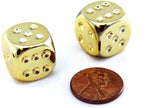 Gold Plated d6 16mm Dice Pair CHX 29006