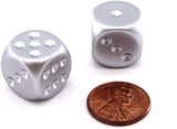 Aluminum (Matte Finish) Metallic d6 16mm Dice Pair CHX 29012