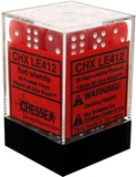 Red / White: Frosted 36d6 12mm Dice Block CHX LE412