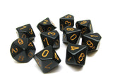 Black with Gold: Opaque d10 Dice Set (10's) CHX 25228