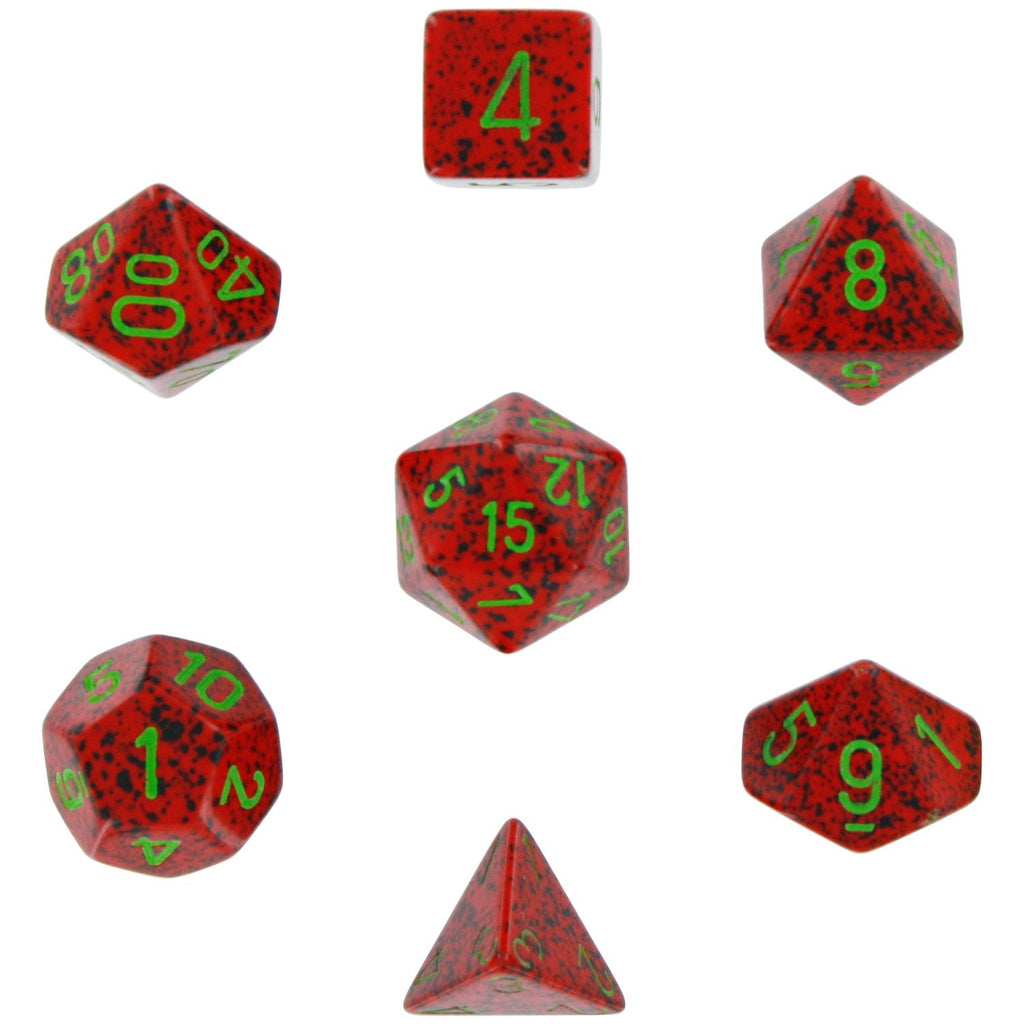 Strawberry:  Speckled Polyhedral Dice Set (7's) CHX 25304