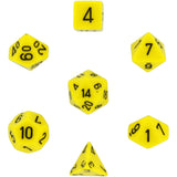 Yellow with Black: Opaque Polyhedral Dice Set (7's) CHX 25402