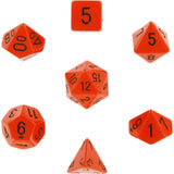 Orange with Black: Opaque Polyhedral Dice Set (7's) CHX 25403