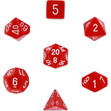 Red with White: Opaque Polyhedral Dice Set (7's) CHX 25404