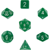 Green with White: Opaque Polyhedral Dice Set (7's) CHX 25405