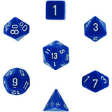 Blue with White: Opaque Polyhedral Dice Set (7's) CHX 25406