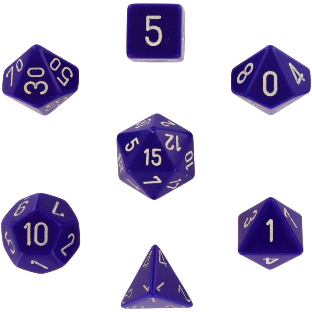 Purple with White: Opaque Polyhedral Dice Set (7's) CHX 25407