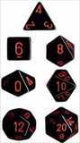 Black with Red: Opaque Polyhedral Dice Set (7's) CHX 25418