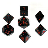 Black with Red: Opaque Polyhedral Dice Set (7's) CHX 25418