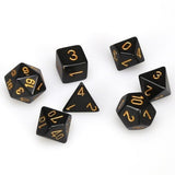 Black with Gold: Opaque Polyhedral Dice Set (7's) CHX 25428
