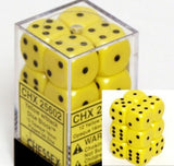 Yellow with Black: Opaque 12d6 16mm Dice Set CHX 25602