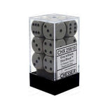 Gray with Black: Opaque 12d6 16mm Dice Set CHX 25610
