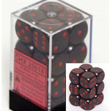 Black with Red: Opaque 12d6 16mm Dice Set CHX 25618