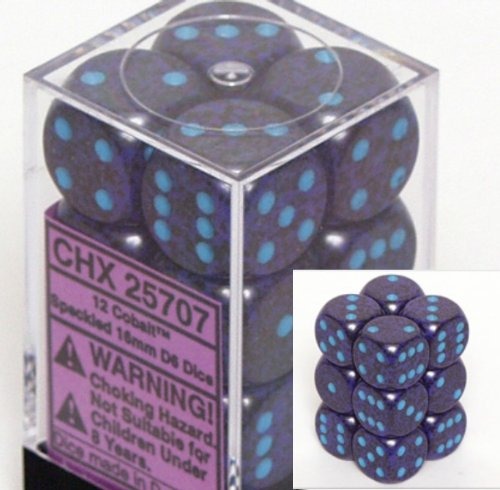 Cobalt: Speckled 12d6 16mm Dice Set CHX 25707