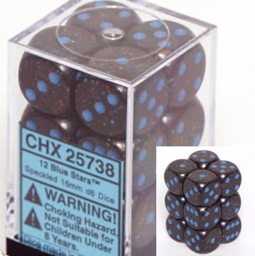 Blue Stars: Speckled 12d6 16mm Dice Set CHX 25738