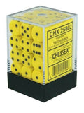 Yellow with Black: Opaque 36d6 12mm Dice Block CHX 25802