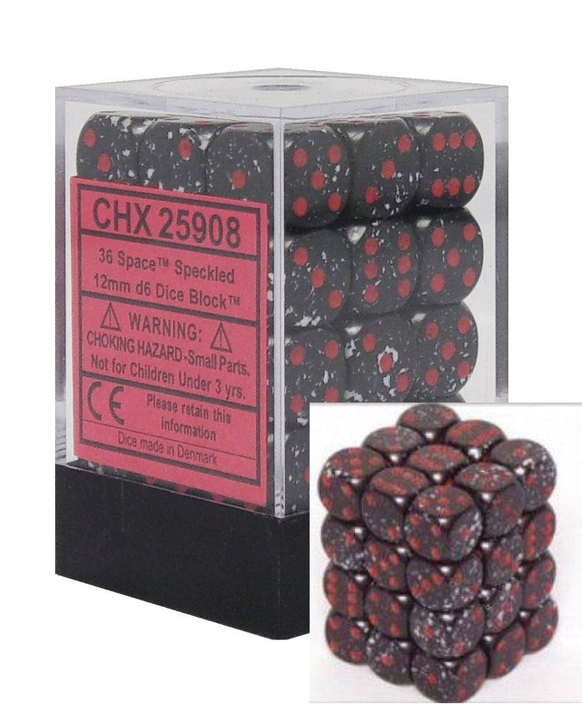 Space: Speckled 36d6 12mm Dice Block CHX 25908