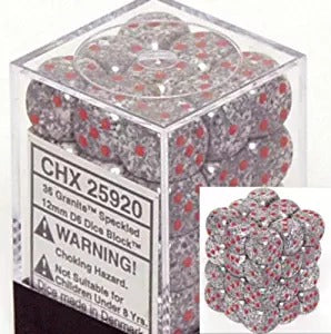 Granite: Speckled 36d6 12mm Dice Block CHX 25920