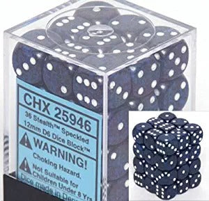 Stealth: Speckled 36d6 12mm Dice Block CHX 25946