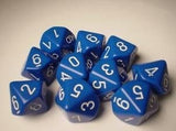 Blue with White: Opaque d10 Dice Set (10's) CHX 26206