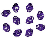 Purple with White: Opaque d10 Dice Set (10's) CHX 26207