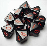 Black with Red: Opaque d10 Dice Set (10's) CHX 26218