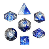Blue-Steel with White: Gemini Polyhedral Dice Set (7's) CHX 26423