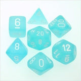 Teal with White: Frosted Polyhedral Dice Set (7's) CHX 27405