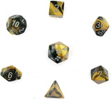 Black Gold with Silver: Leaf Polyhedral Dice Set (7's) CHX 27418