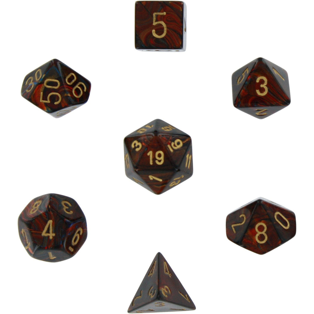 Blue Blood with Gold: Scarab Polyhedral Dice Set (7's) CHX 27419