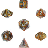Gold with Silver: Lustrous Polyhedral Dice Set (7's) CHX 27493