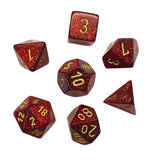 Ruby with Gold: Glitter Polyhedral Dice Set (7's) CHX 27504