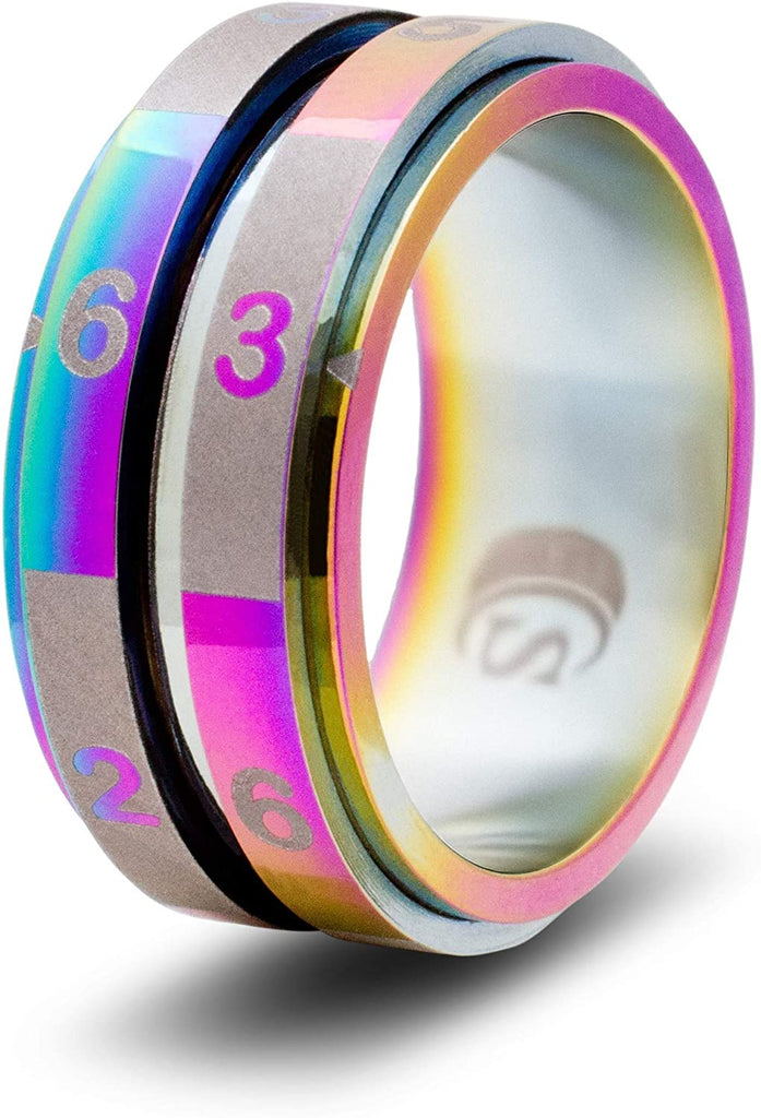 2D6 Dice Ring (Rainbow - Size 07.5): CritSuccess