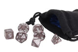 Black Sparkle Dice - 7 Piece Set With Bag ERD 103