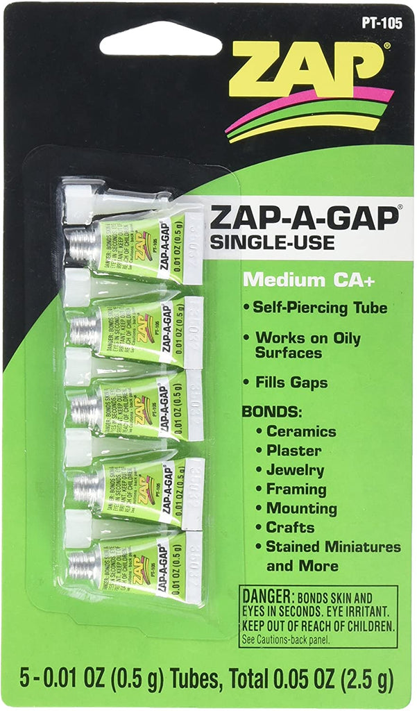 Zap-A-Gap Single Use CA+ (5 x 0.5oz) FTE PT-105