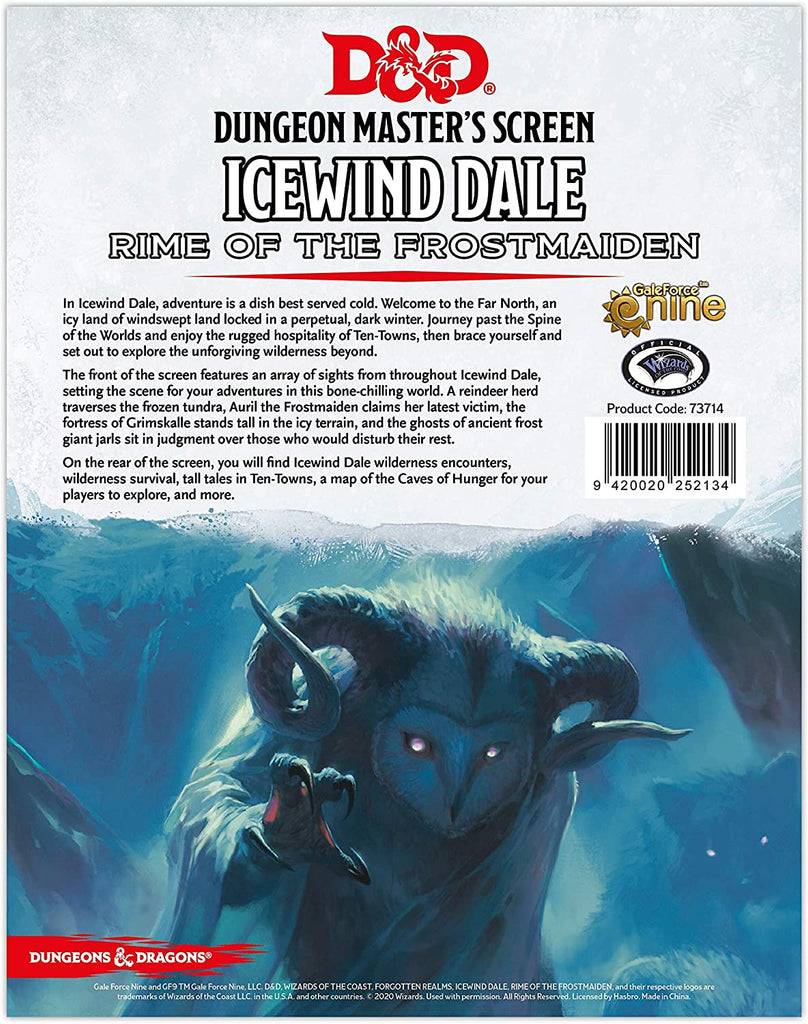 Dungeons & Dragons RPG: Icewind Dale: Rime of the Frostmaiden - DM Screen GF9 73714