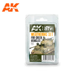 AFV Series: Weathering Set for Green Vehicles LTG AK-064