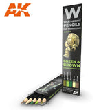 Weathering Pencil Set: Green and Brown Camouflages LTG AK-10040