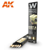 Weathering Pencil Set: Splashes, Dirt and Stains LTG AK-10044