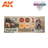 3Gen Acrylics: Wargame Color Set - Basic Skin Colors LTG AK-1075