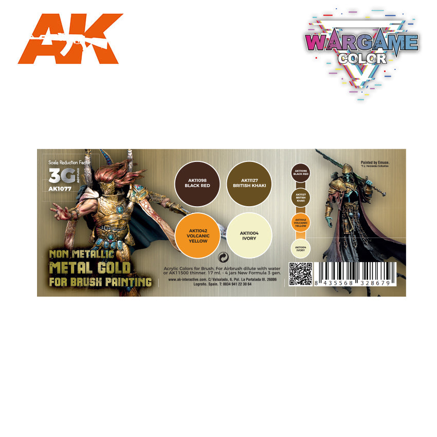  AK-Interactive NMM (Non Metallic Metal): Gold Set