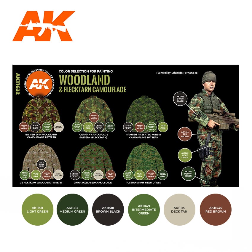 3Gen Acrylics: Modern Woodland & Flecktarn Camouflage LTG AK-11632