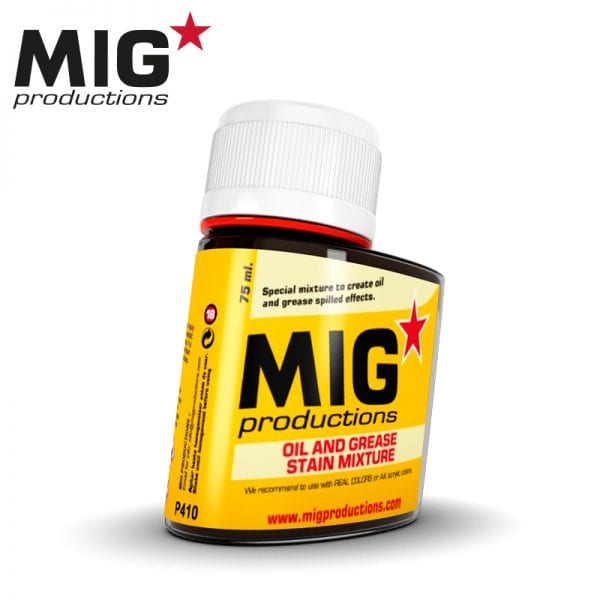 MIG Productions: Oil and Grease Stain Mixture 75ml LTG AK-P410