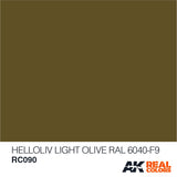 Real Colors: Helloliv-Light Olive RAL 6040-F9 10ml LTG AK-RC090