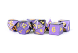 Purple with Gold Numbers 16mm Polyhedral Dice Set MET 013