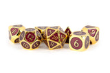 Gold with Purple Enamel 16mm Polyhedral Dice Set MET 017